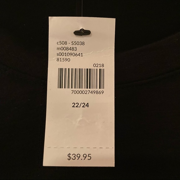 NWT LANE BRYANT 22 24 long bell shear pleated sleeve black blouse - Picture 4 of 4